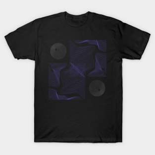 ABSTRACT WAVES LINES CIRCLES HYPNOSIS PURPLE T-Shirt